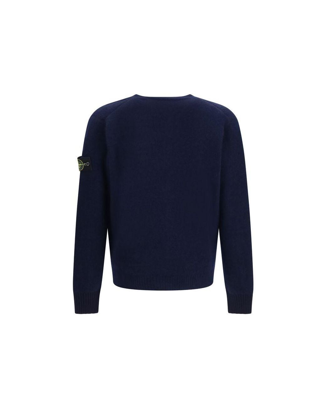 Stone Island Blue Alpaca Vicugna Pacos Cardigan for men