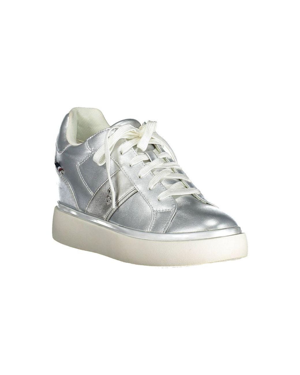 U.S. POLO ASSN. White Silver Polyester Sneaker