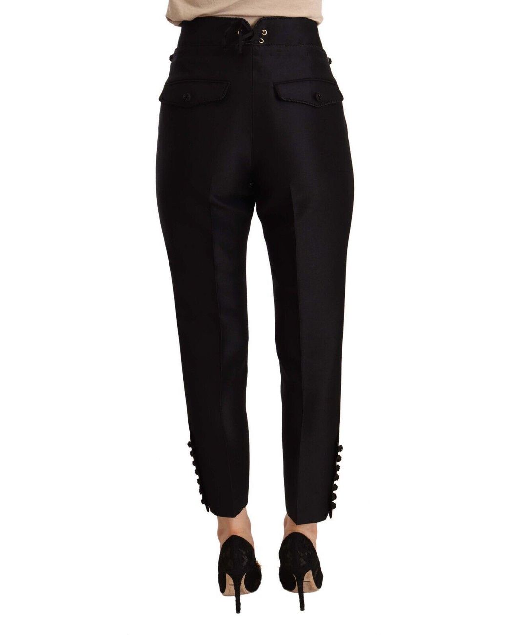 DSquared² Black Chic High-Waist Cropped Trouser