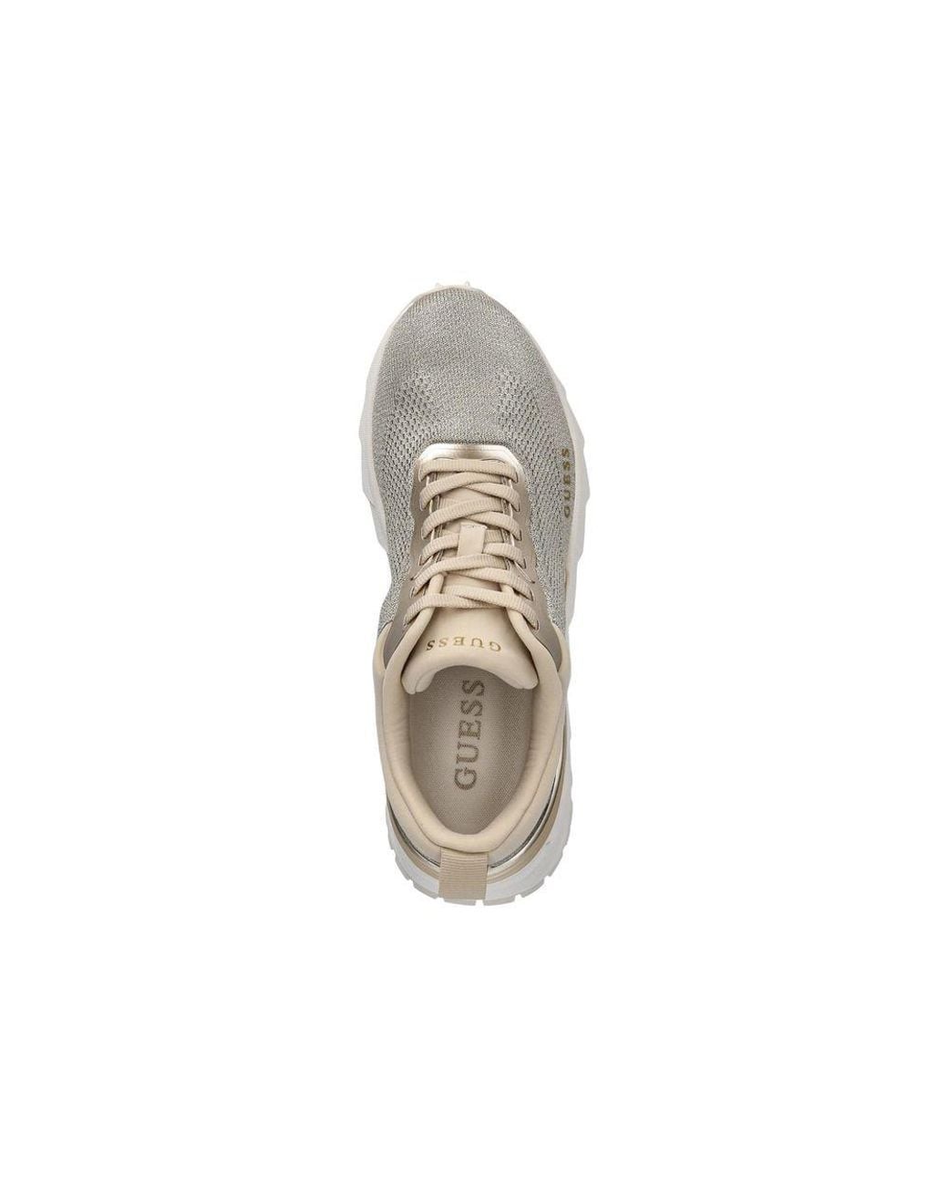 Guess White Gray Polyester Chunky Sneakers