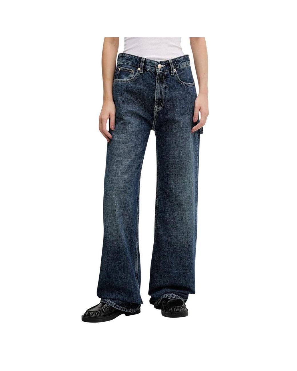 Tommy Hilfiger Blue Cotton Mom Jeans