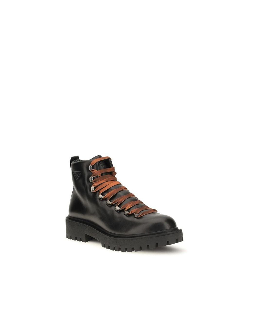 Prada Black Calf Leather Bos Taurus Lace for men