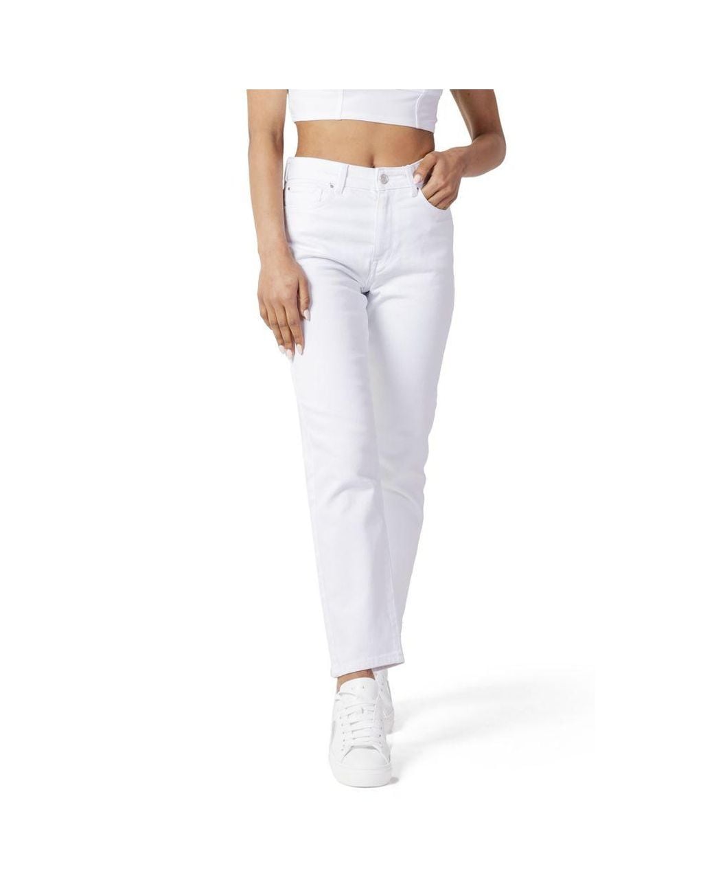ONLY White Cotton Jeans & Pant