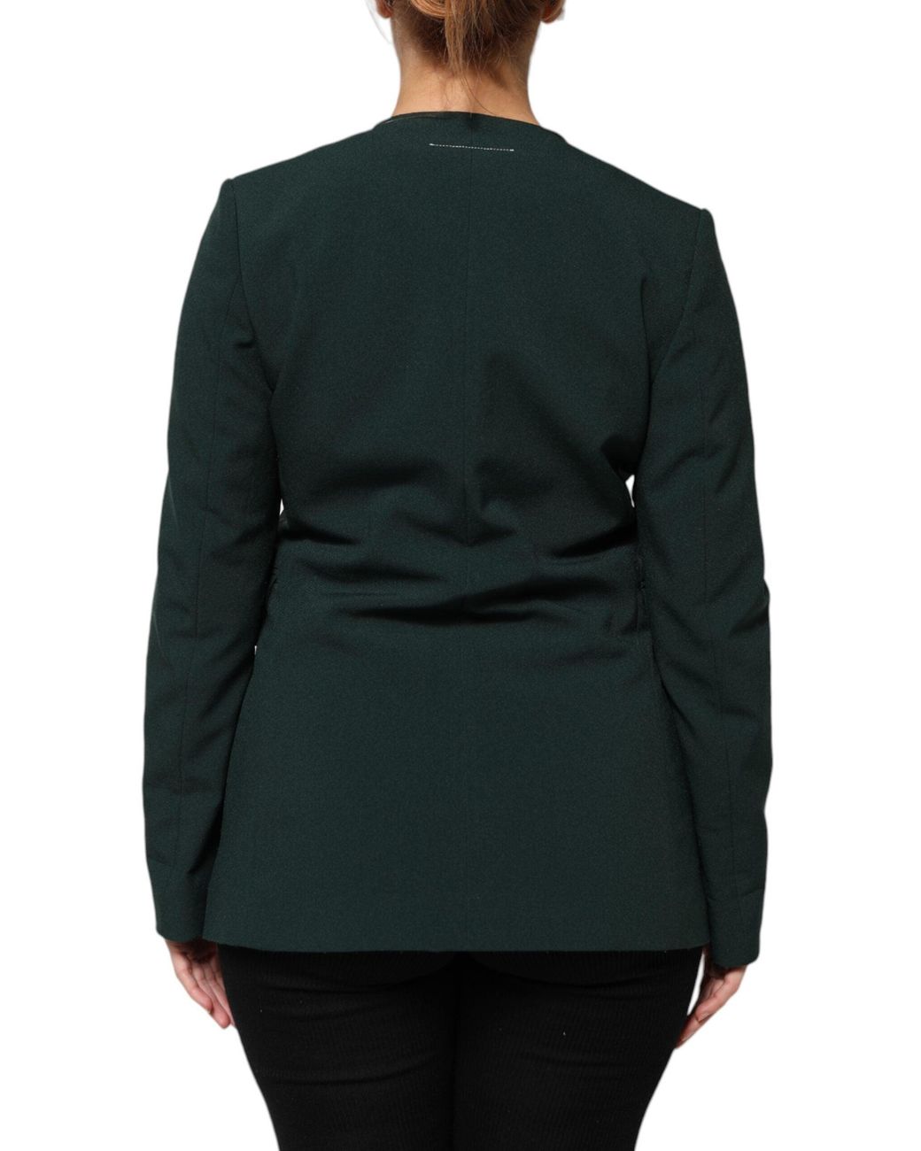Maison Margiela Black Green Single Breasted One Button Coat Jacket for men