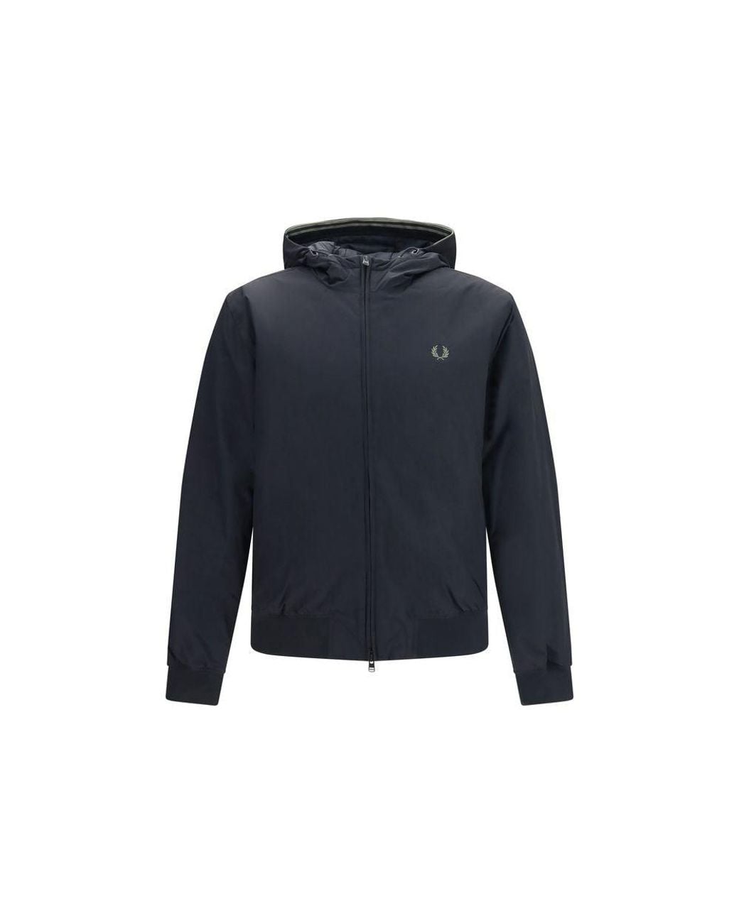 Fred Perry Blue Black Polyamide Shell Jacket for men