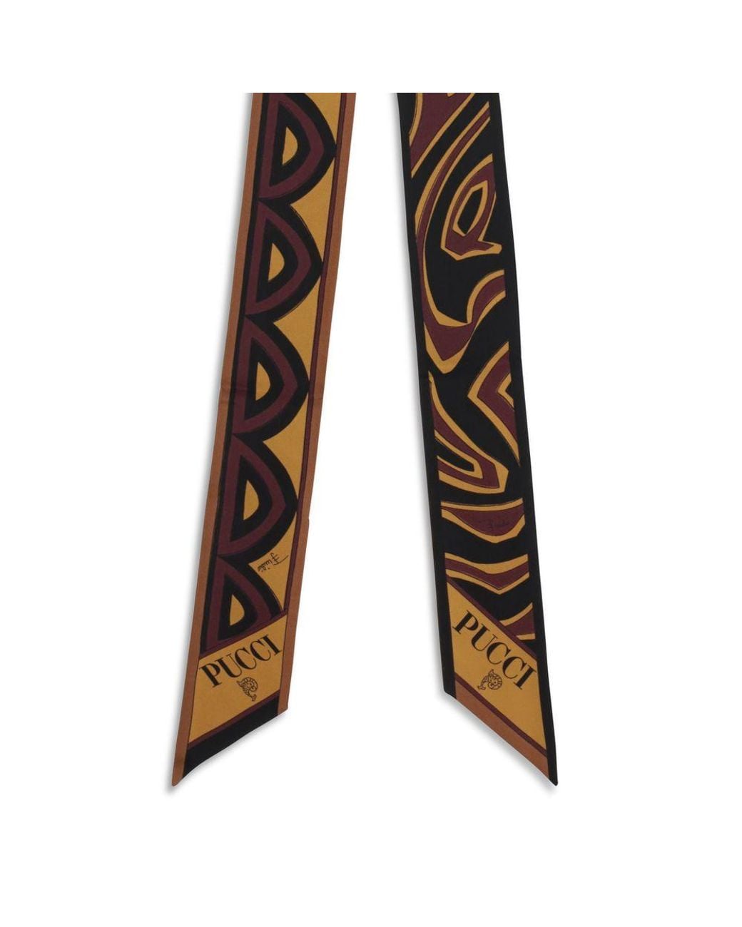 Emilio Pucci Brown Multicolor Silk Scarf