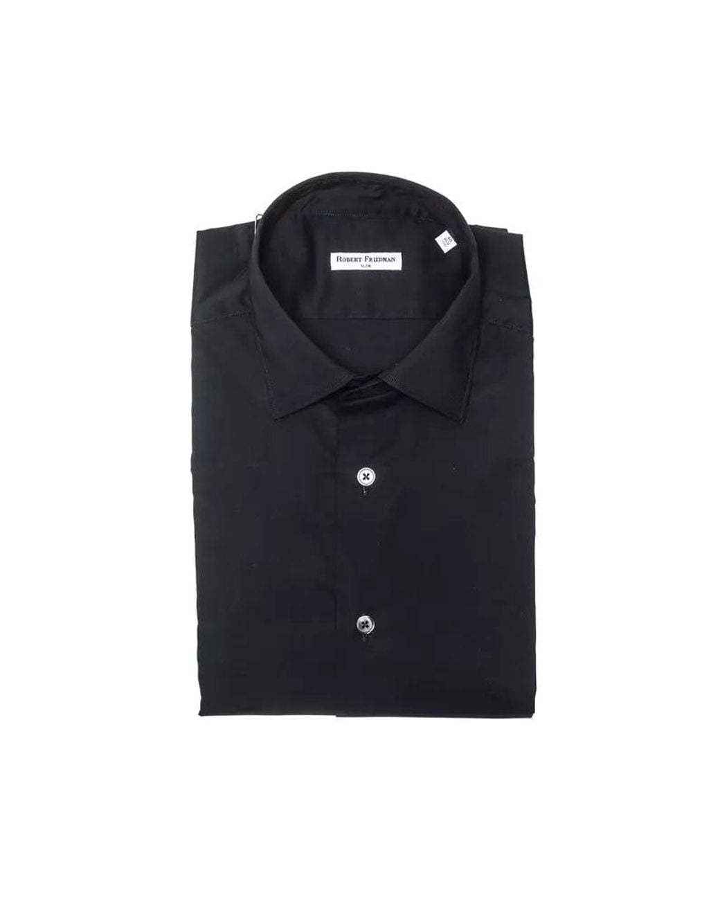 Robert Friedman Black Elegant Slim Collar Shirt for men