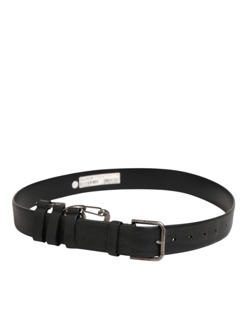 Dolce & Gabbana Black Key Ring Clip Attachments Buckle Belt 100Lf for men