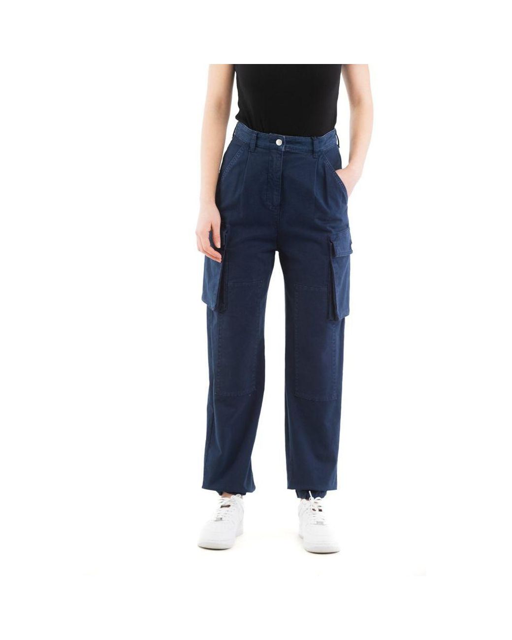 Moschino Blue Cotton Cargo Pants