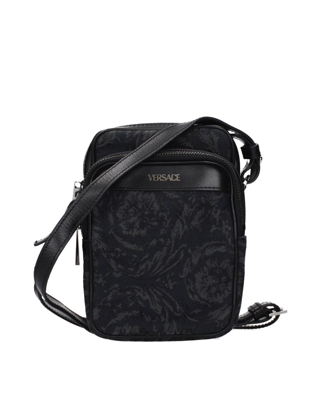Versace Black Fabric Crossbody Bag for men