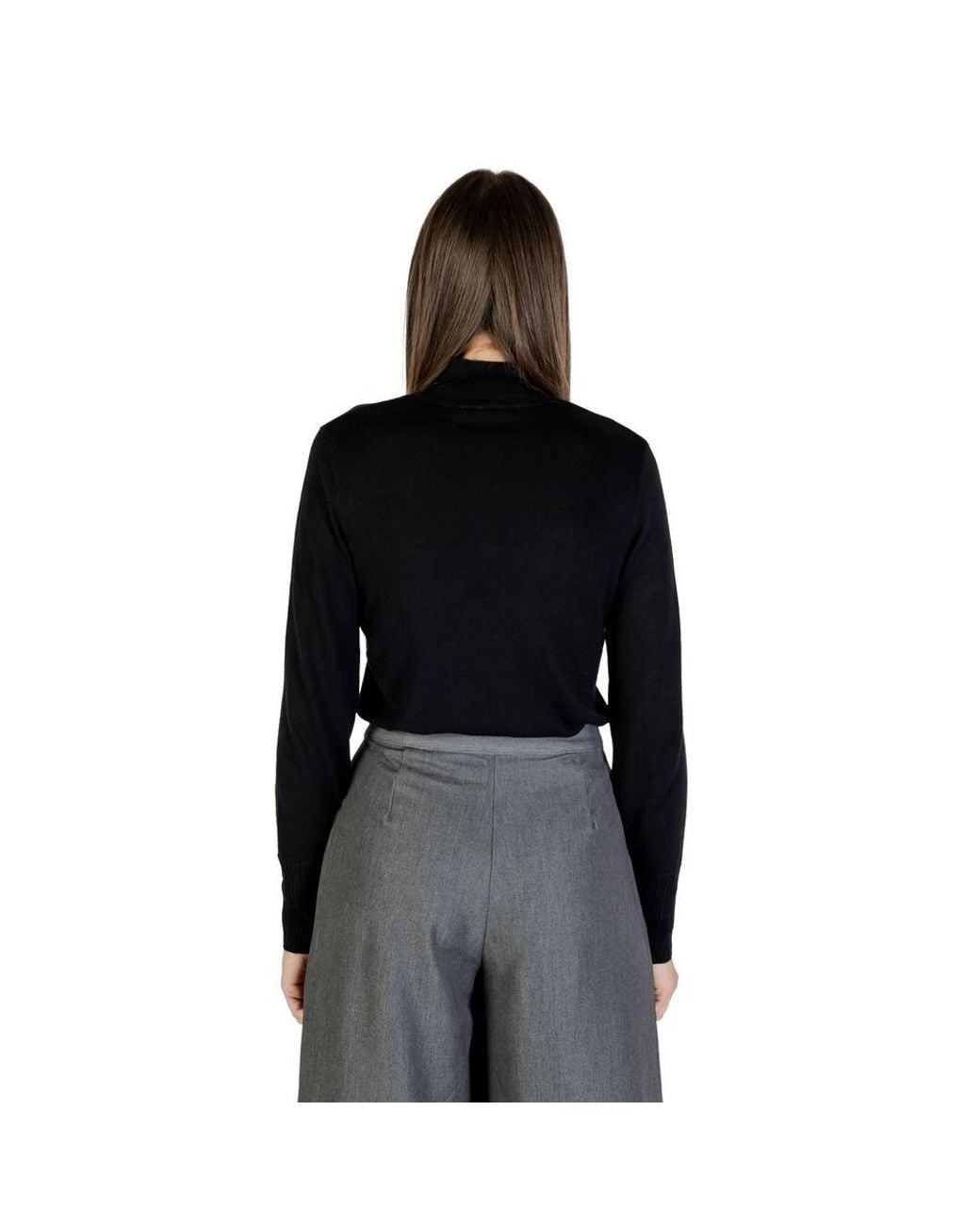 Ichi Black Viscose Turtleneck