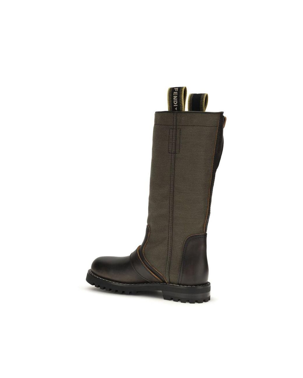 Fendi Black Bicolor Cotton Boots