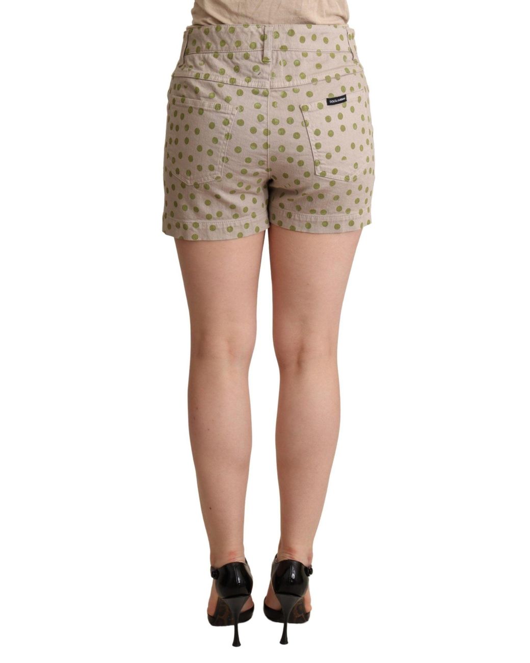 Dolce & Gabbana Black Chic Polka Dot Cotton Stretch Short