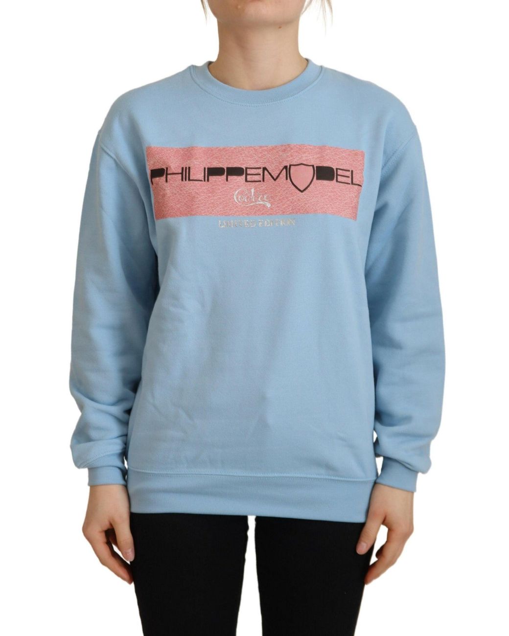Philippe Model Blue Logo Printed Long Sleeves Sweater