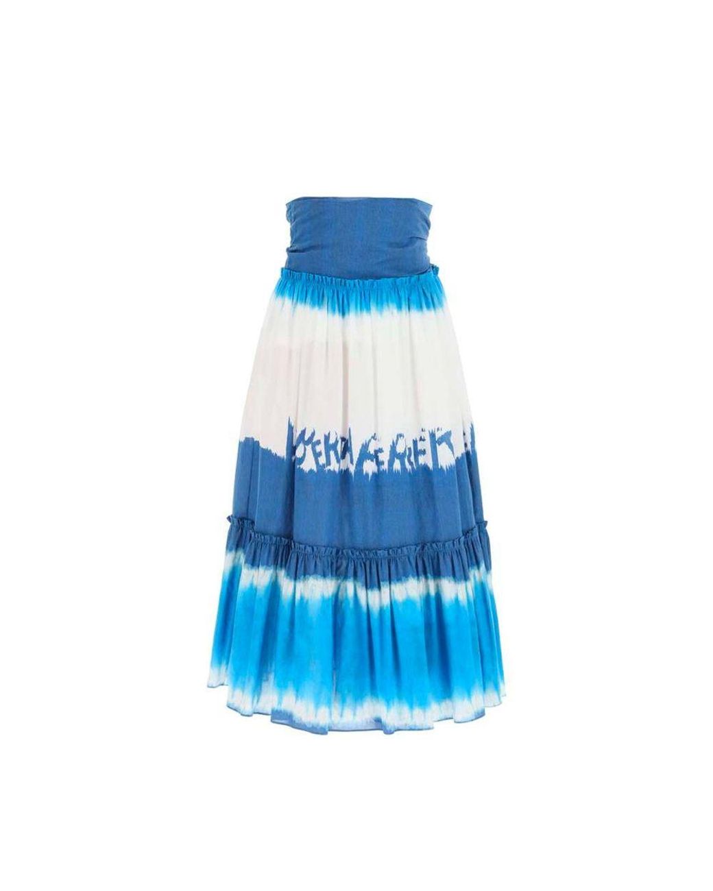 Alberta Ferretti Blue Tie Dye Midi Skirt