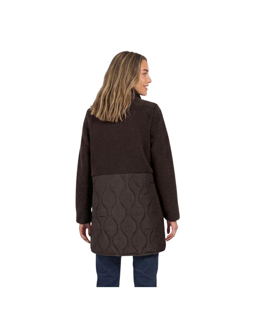 Street One Black Brown Polyester Coat
