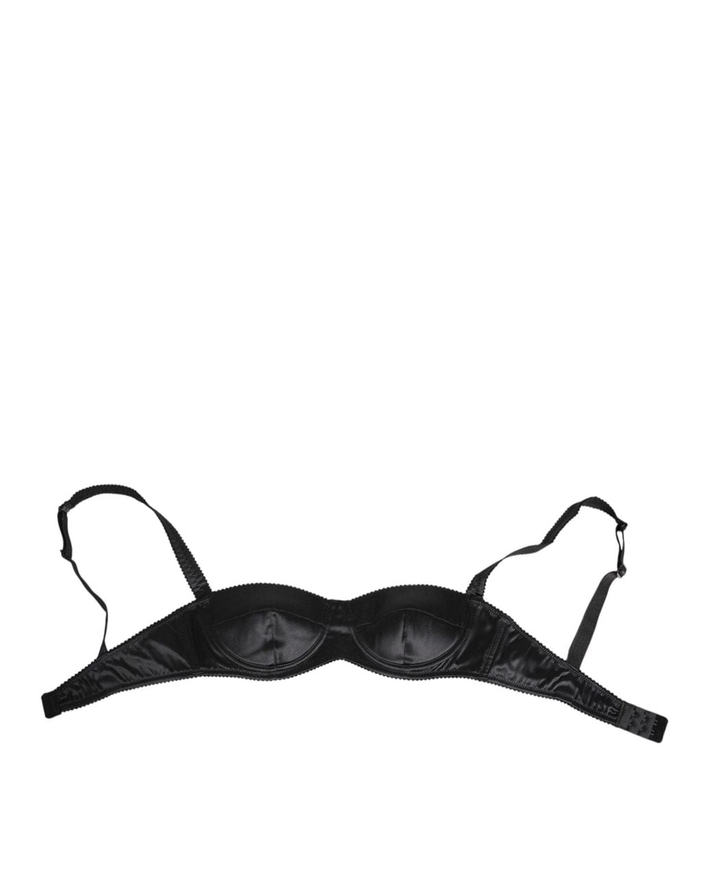 Dolce & Gabbana Black Silk Satin Wireless Lingerie Bra Underwear Clothing