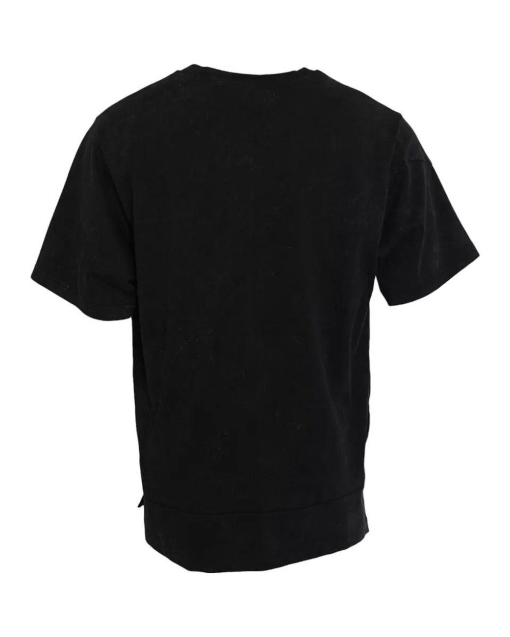 Dolce & Gabbana Black Graphic Print Cotton Crew Neck T-Shirt for men