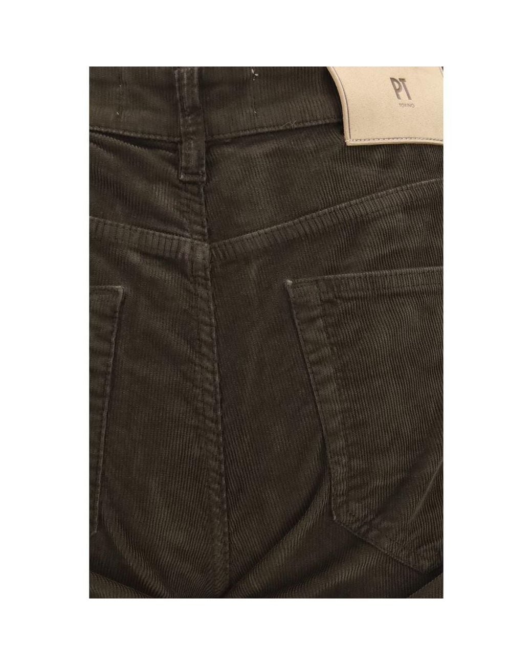 PT Torino Gray Brown Cotton Casual Pants for men