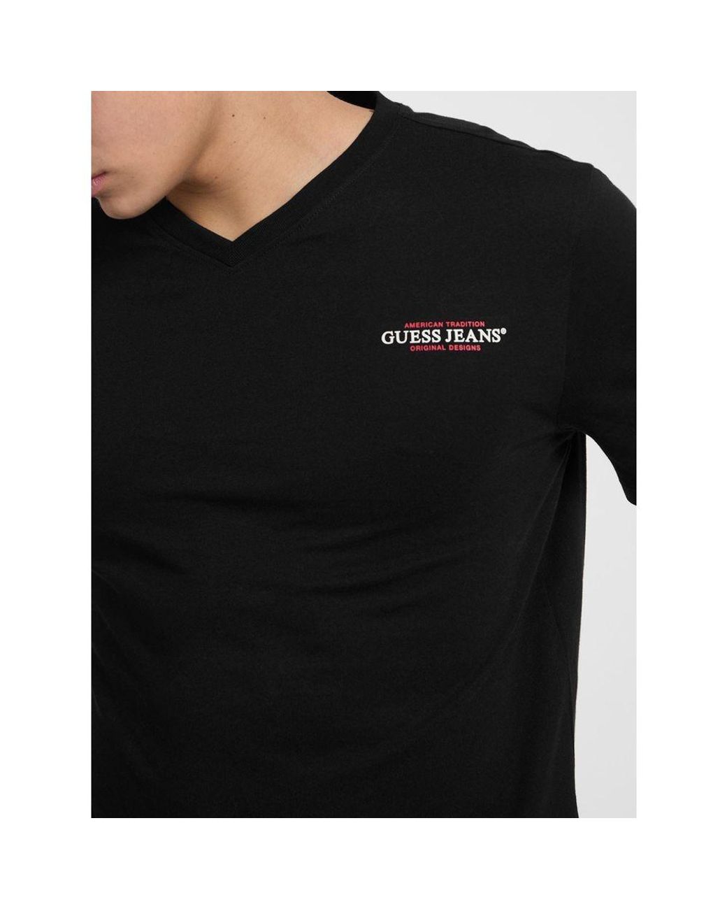 Guess Black Cotton T-Shirt for men