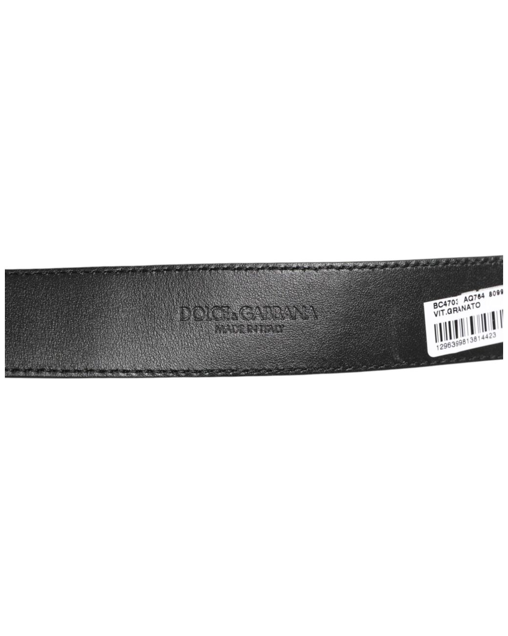 Dolce & Gabbana Black Leather Belt Buckle for men