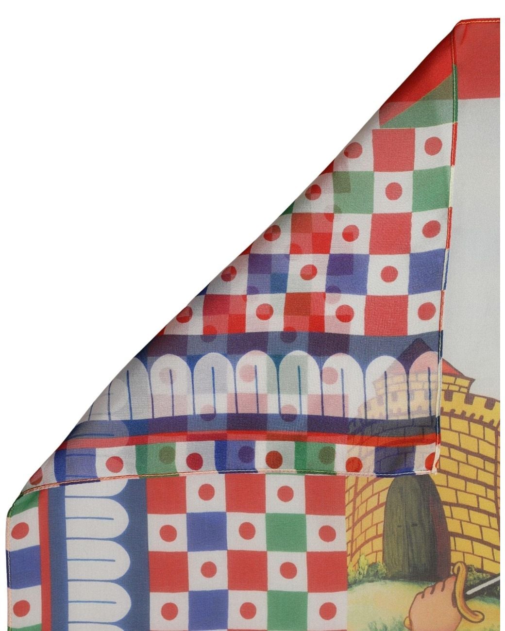 Dolce & Gabbana Gray Multicolor Silk Printed Square Foulard Scarf