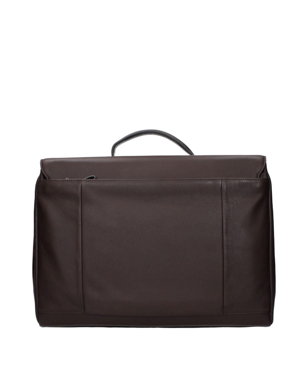 Piquadro Black Brown Leather Business And Laptop Bag for men