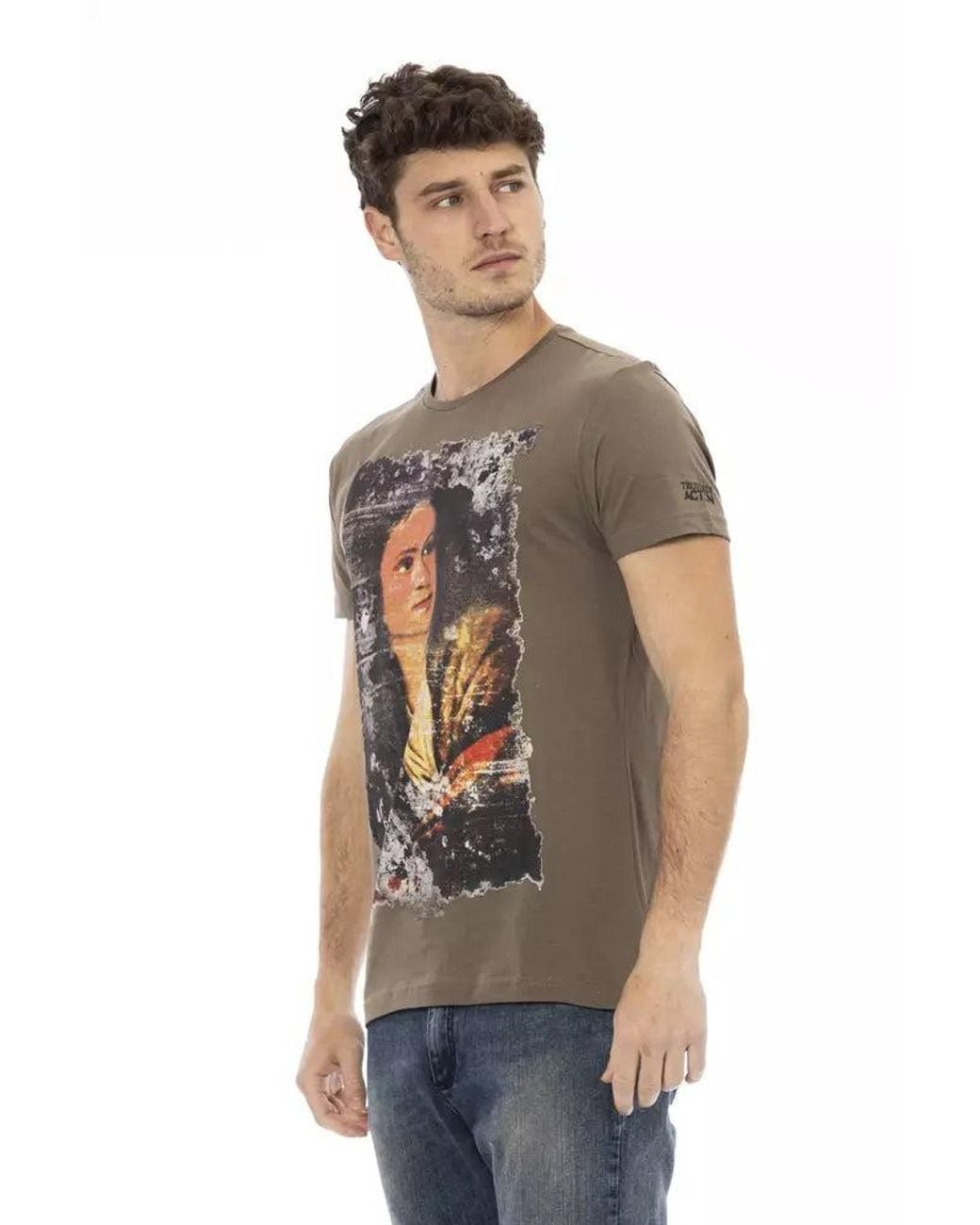 TRUSSARDI ACTION Gray Brown Cotton Men T for men