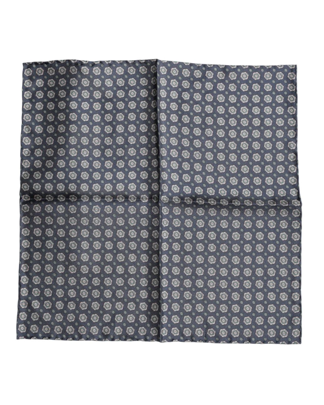 Dolce & Gabbana Gray Patterned Silk Square Handkerchief Scarf for men