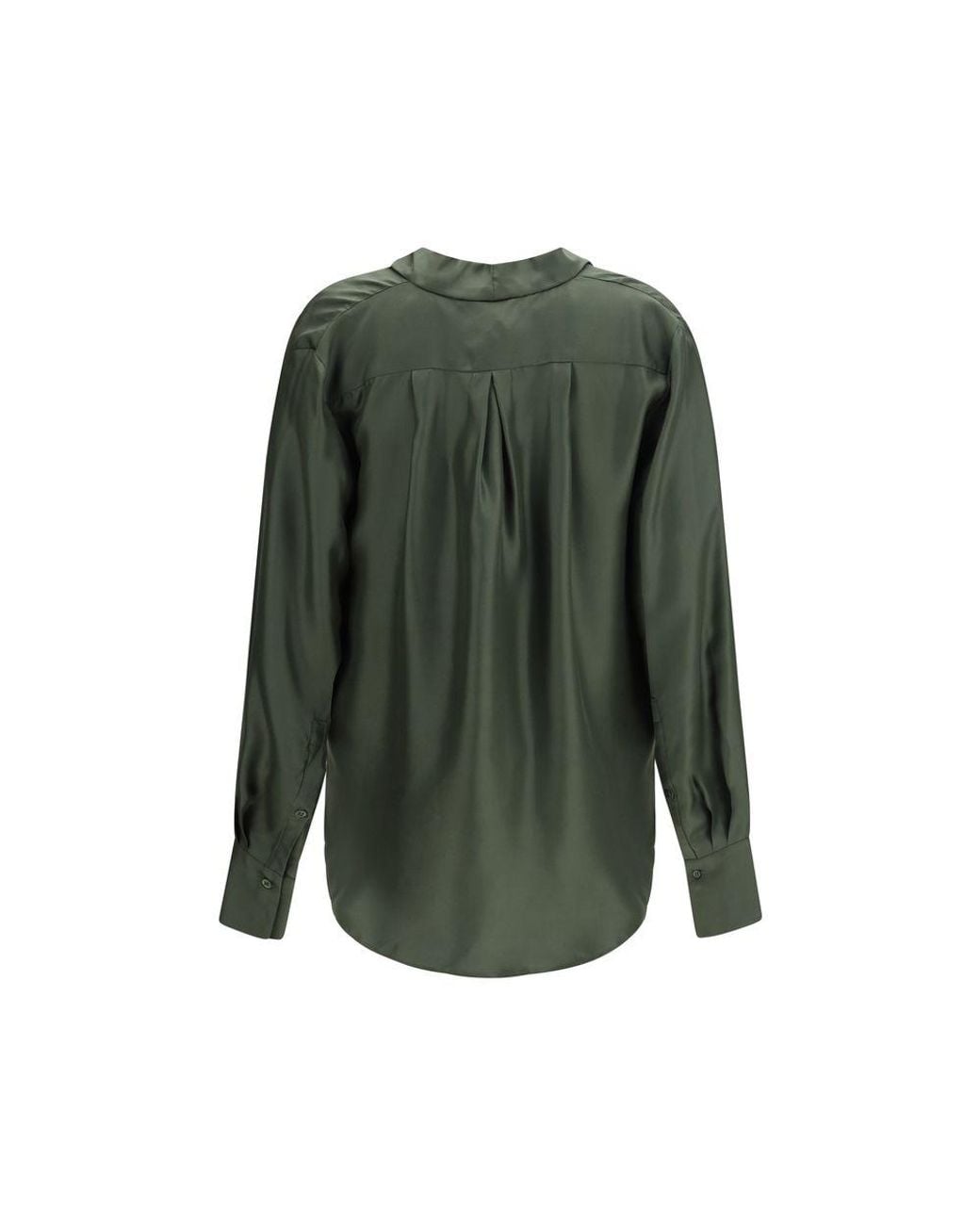 Sa Su Phi Green Bicolor Silk Blouse