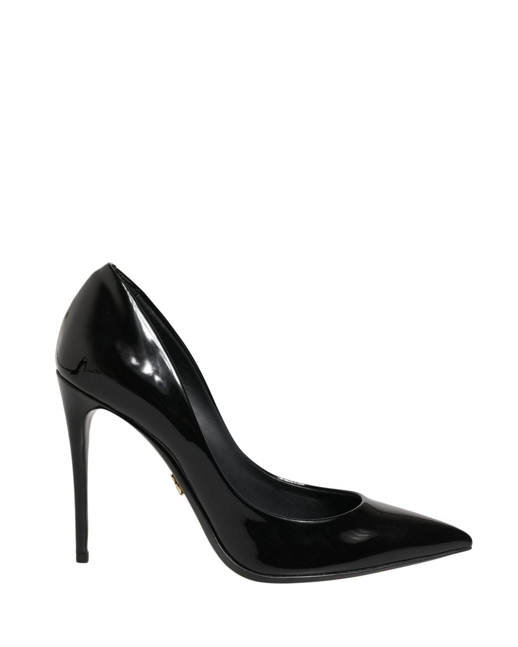 Dolce & Gabbana Black Calf Leather Stiletto Heels Pumps Shoes