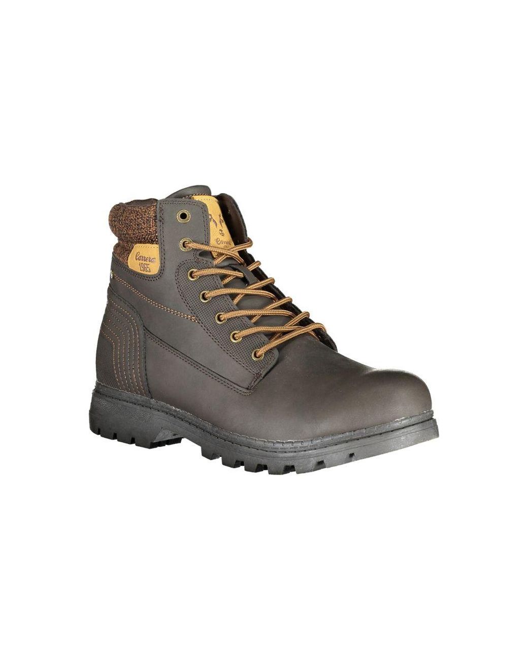 Carrera Brown Elegant Lace-Up Contrast Detail Boots for men