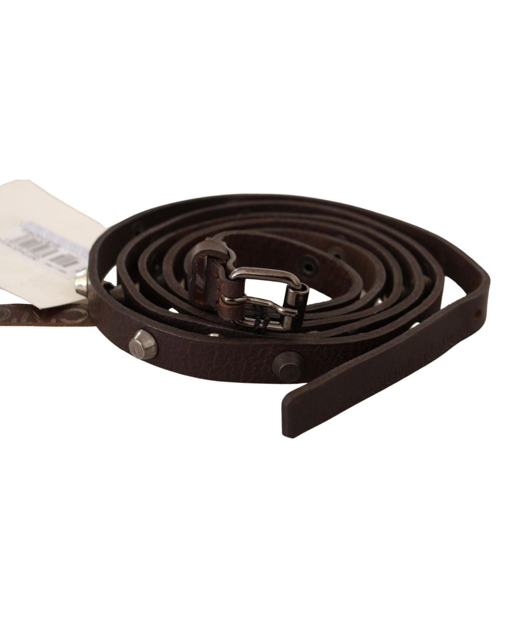 CoSTUME NATIONAL Black Chic Leather Fashion Belt With Silver Buckle