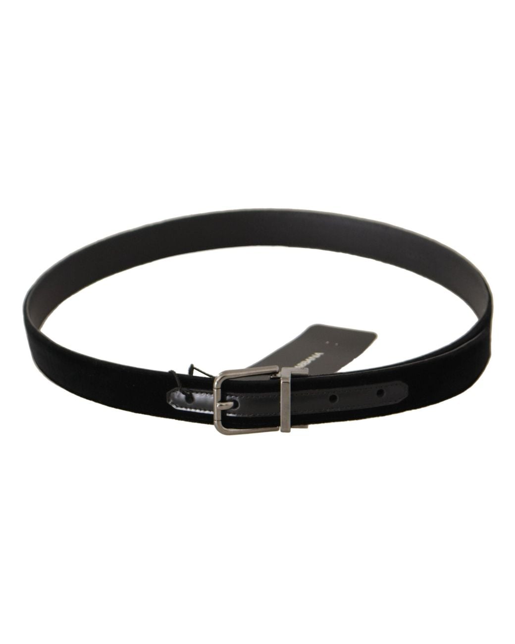 Dolce & Gabbana Black Cotton Tone Metal Buckle Belt for men