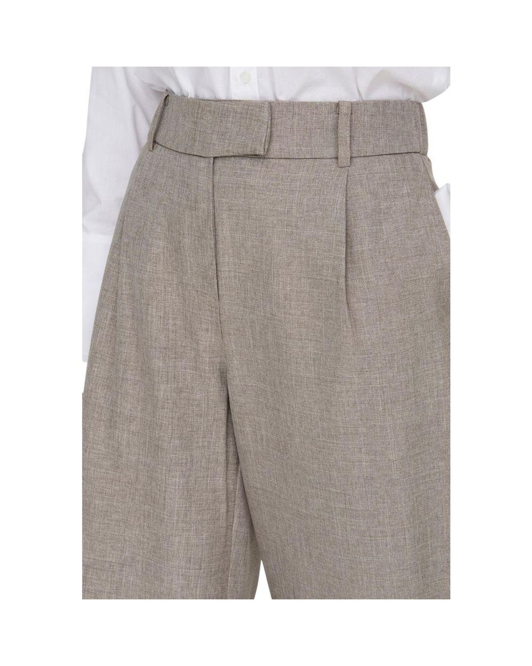 ONLY Gray Beige Polyester Dress Pants