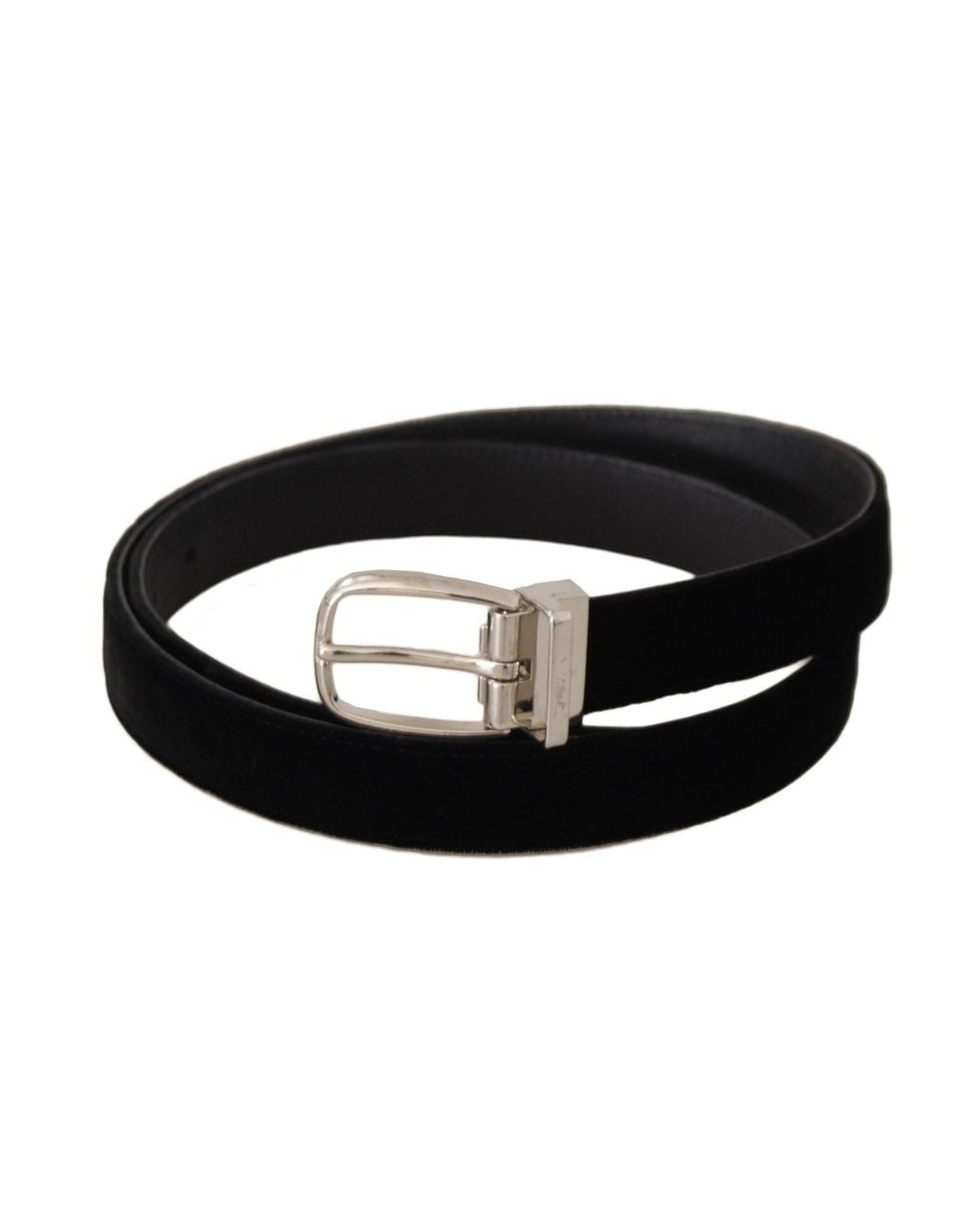 Dolce & Gabbana Black Casual Velvet Tone Metal Buckle Belt for men