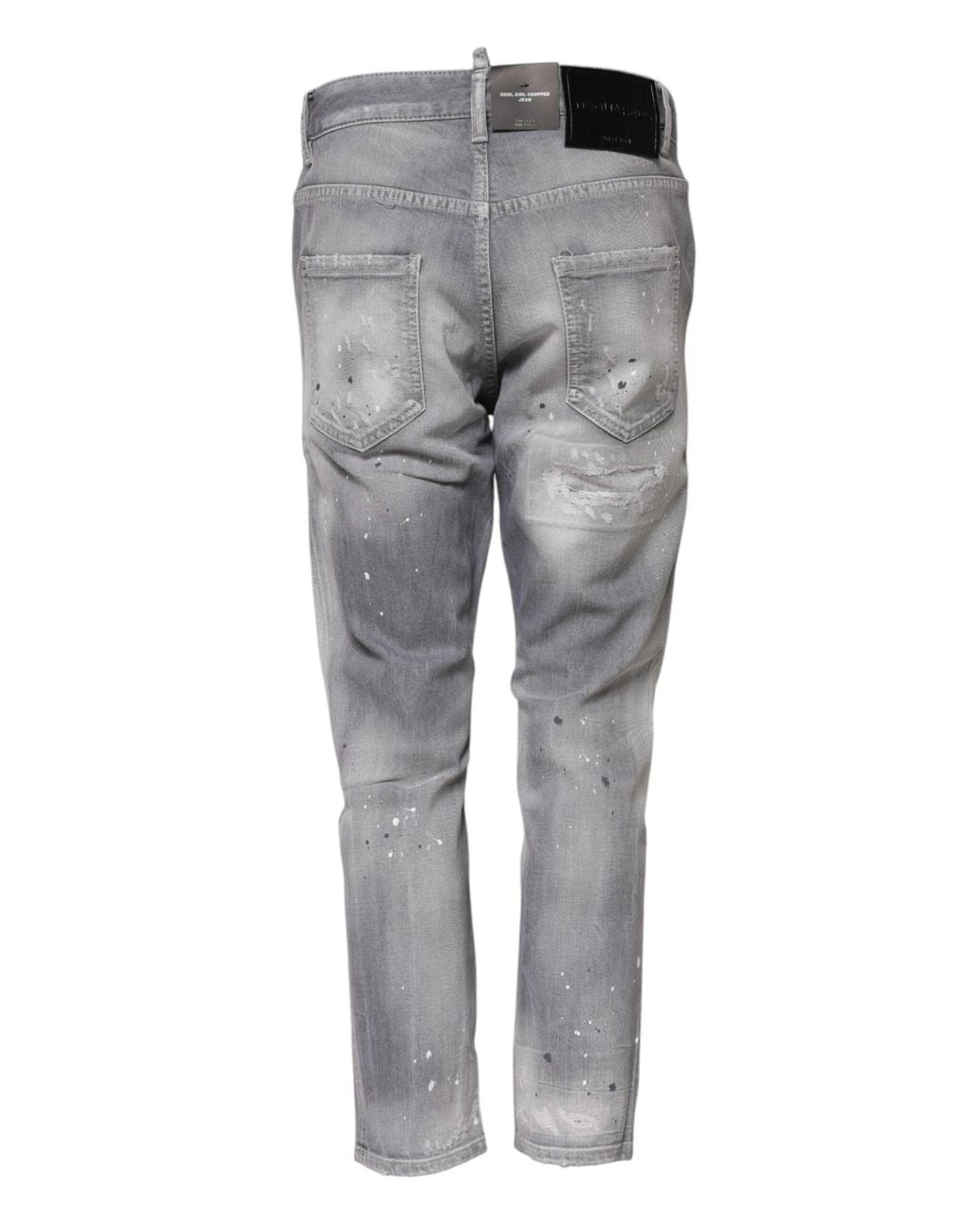 DSquared² Gray Washed Mid Waist Tapered Jeans for men