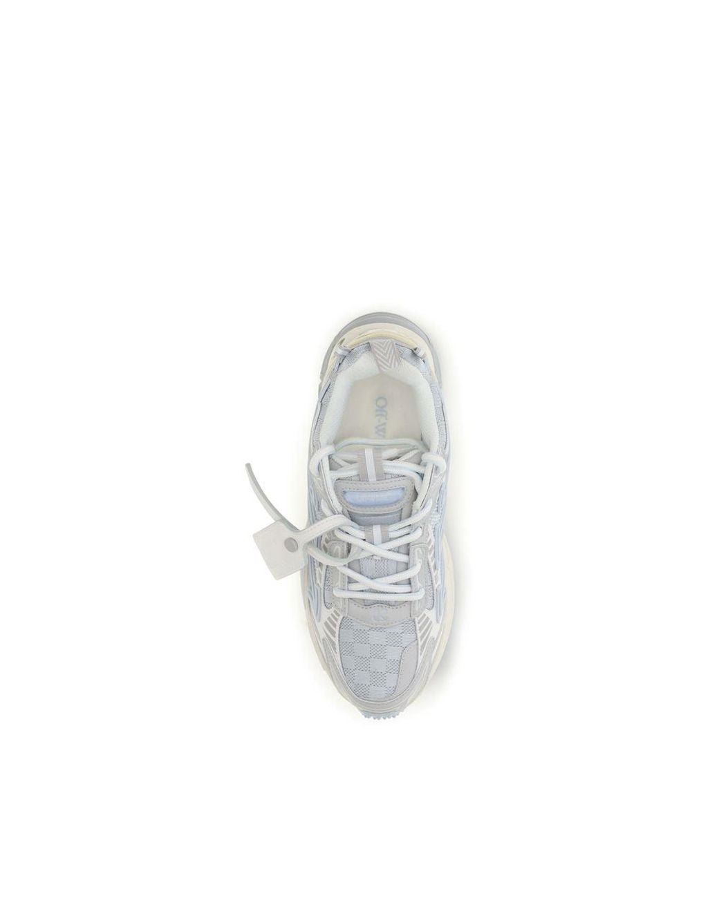 Off-White c/o Virgil Abloh White Gray Fabric Athletic Sneakers - Eu36/us6