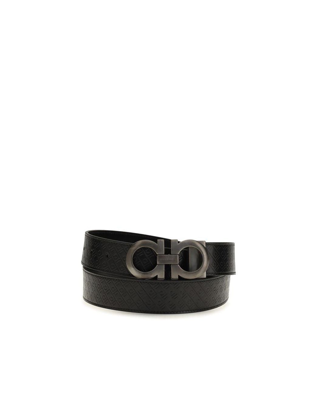 Ferragamo Black Calf Leather Bos Taurus Regular Belt for men