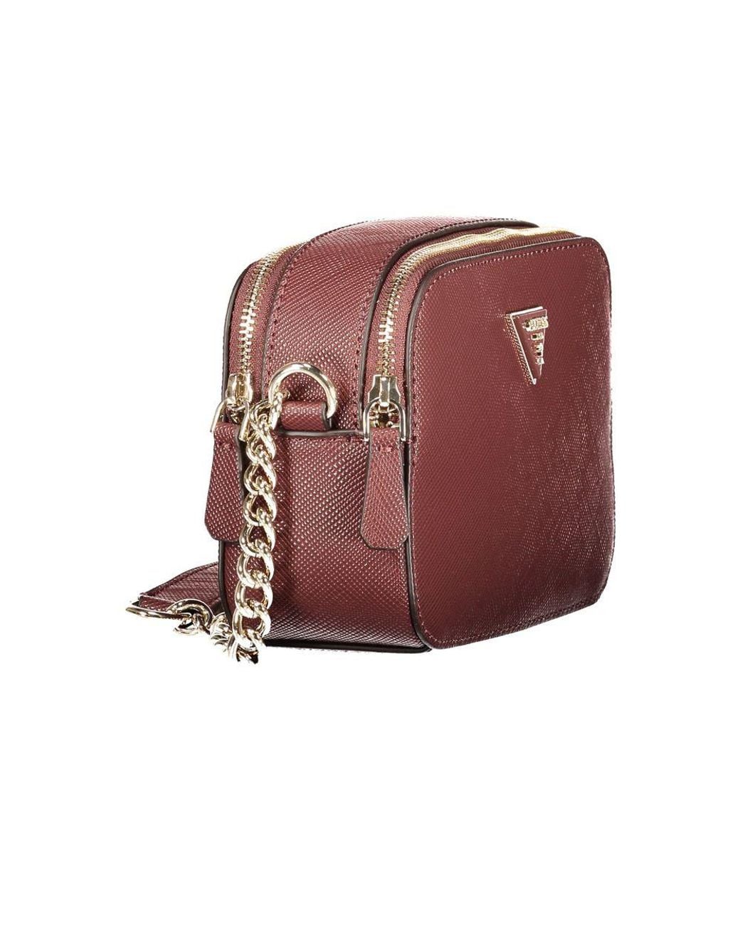 Guess Red Brown Polyethylene Handbag