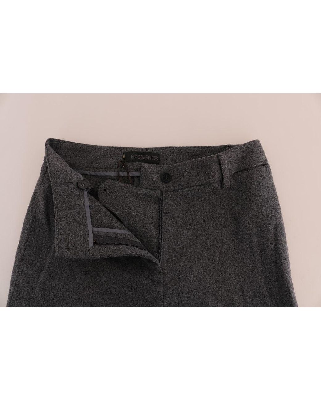 Ermanno Scervino Black Wool Stretch Slim Pants