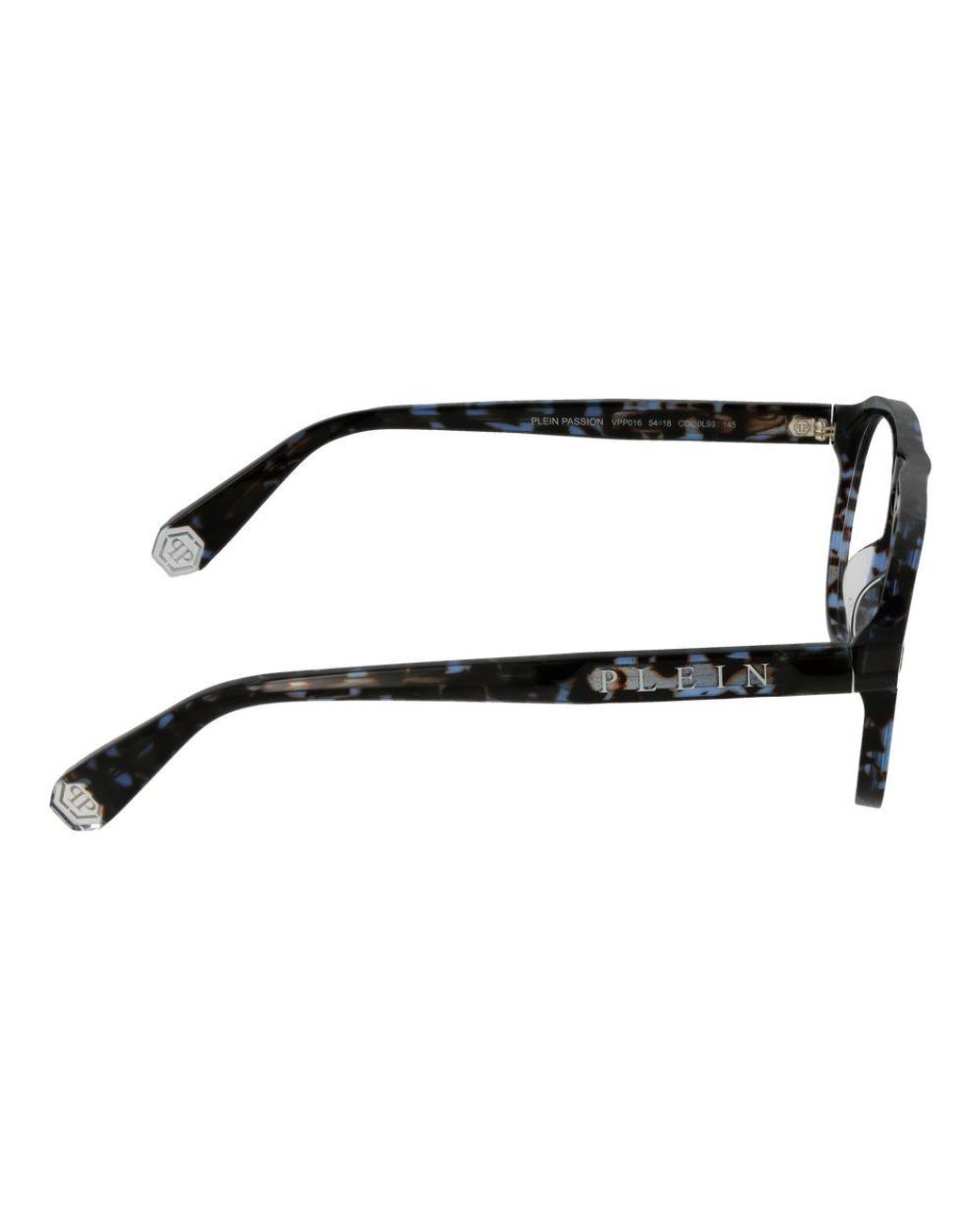 Philipp Plein Black Blue Cellulose Acetate Glasses (frames) for men