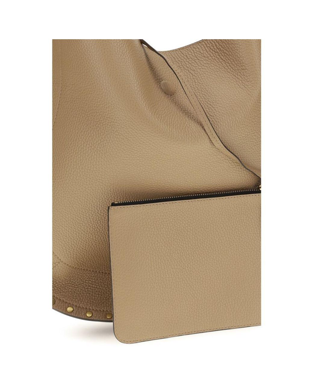 Isabel Marant Natural Beige Calf Leather Bos Taurus Shoulder Bag