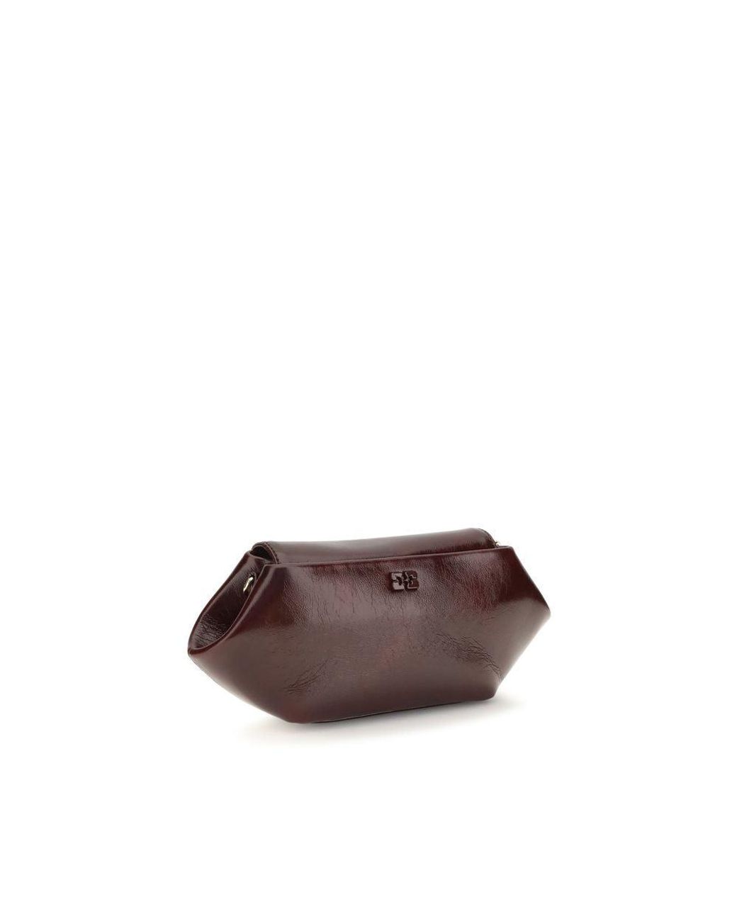 Ganni Brown Bordeaux Polyethylene Shoulder Bag