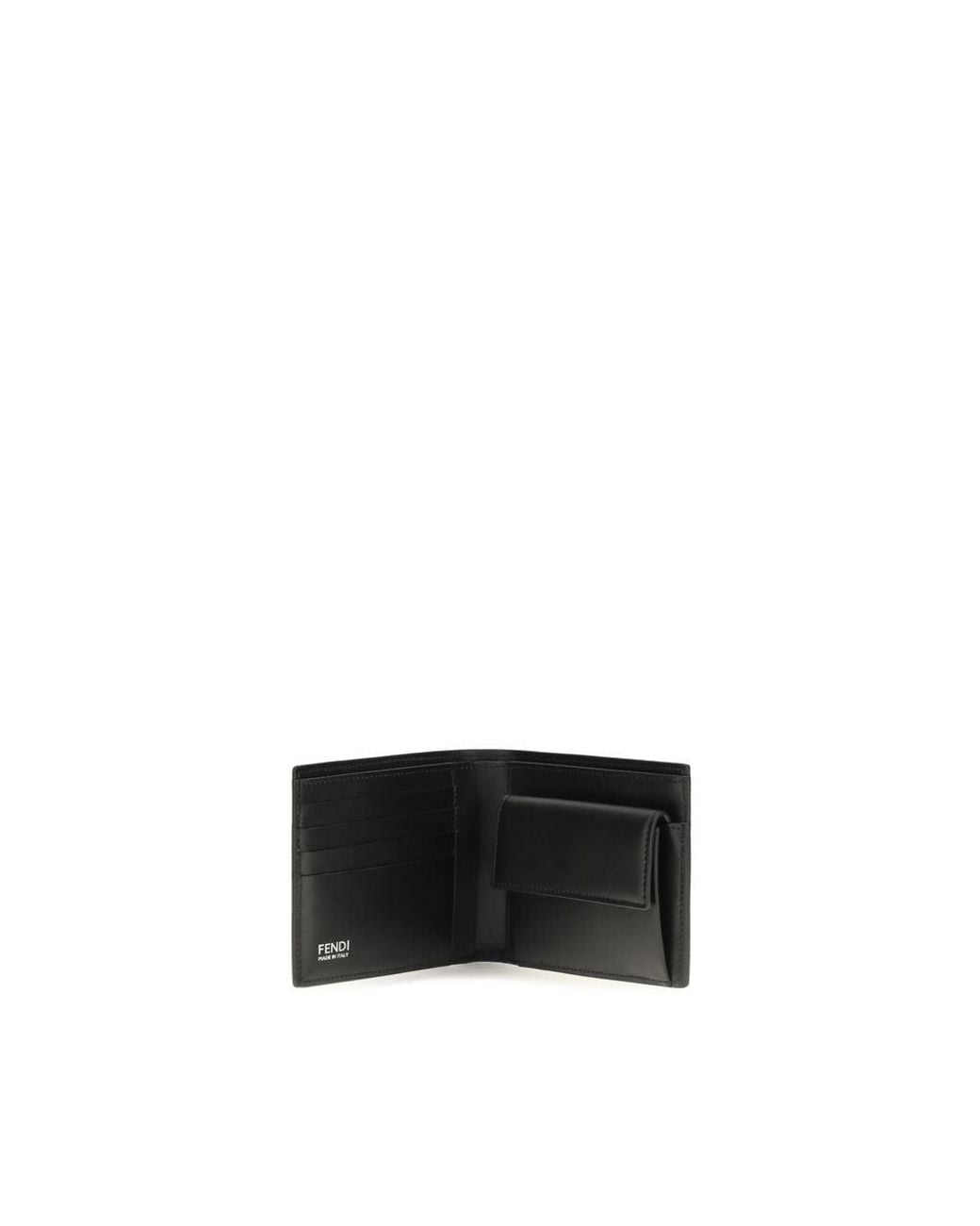 Fendi Black Calf Leather Bos Taurus Wallet for men