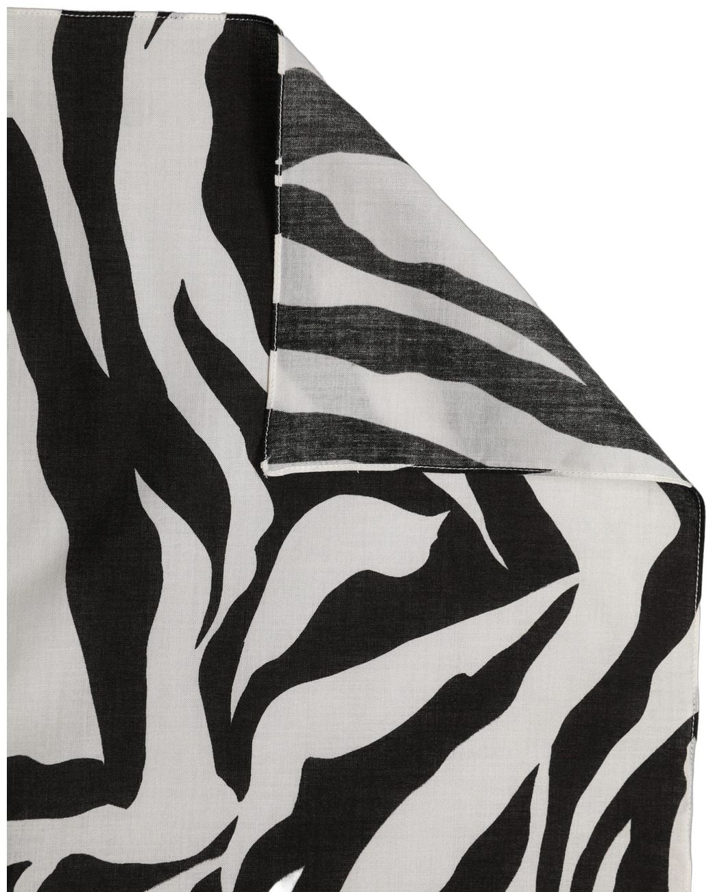 Dolce & Gabbana Black White Zebra Cotton Lace Stole Scarf