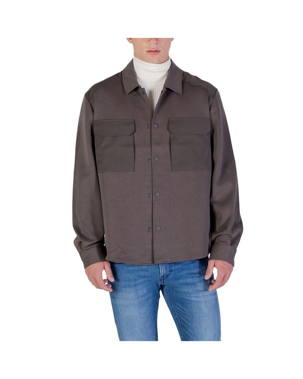 Antony Morato Brown Green Denim Shirt for men