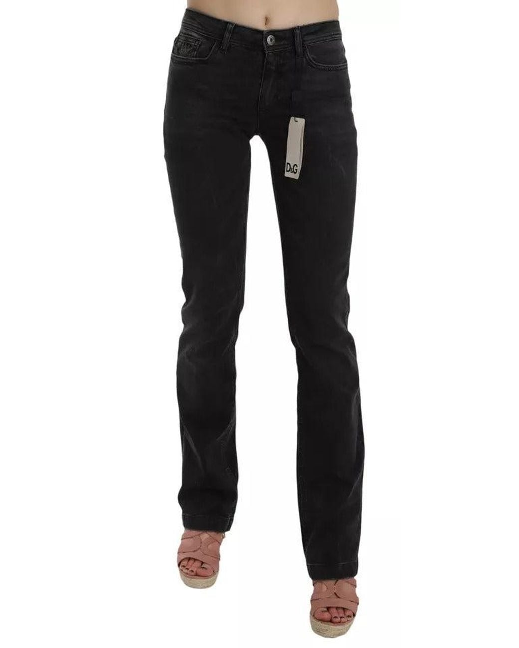 Dolce & Gabbana Black Slim Fit Cotton Jeans D&G Pants