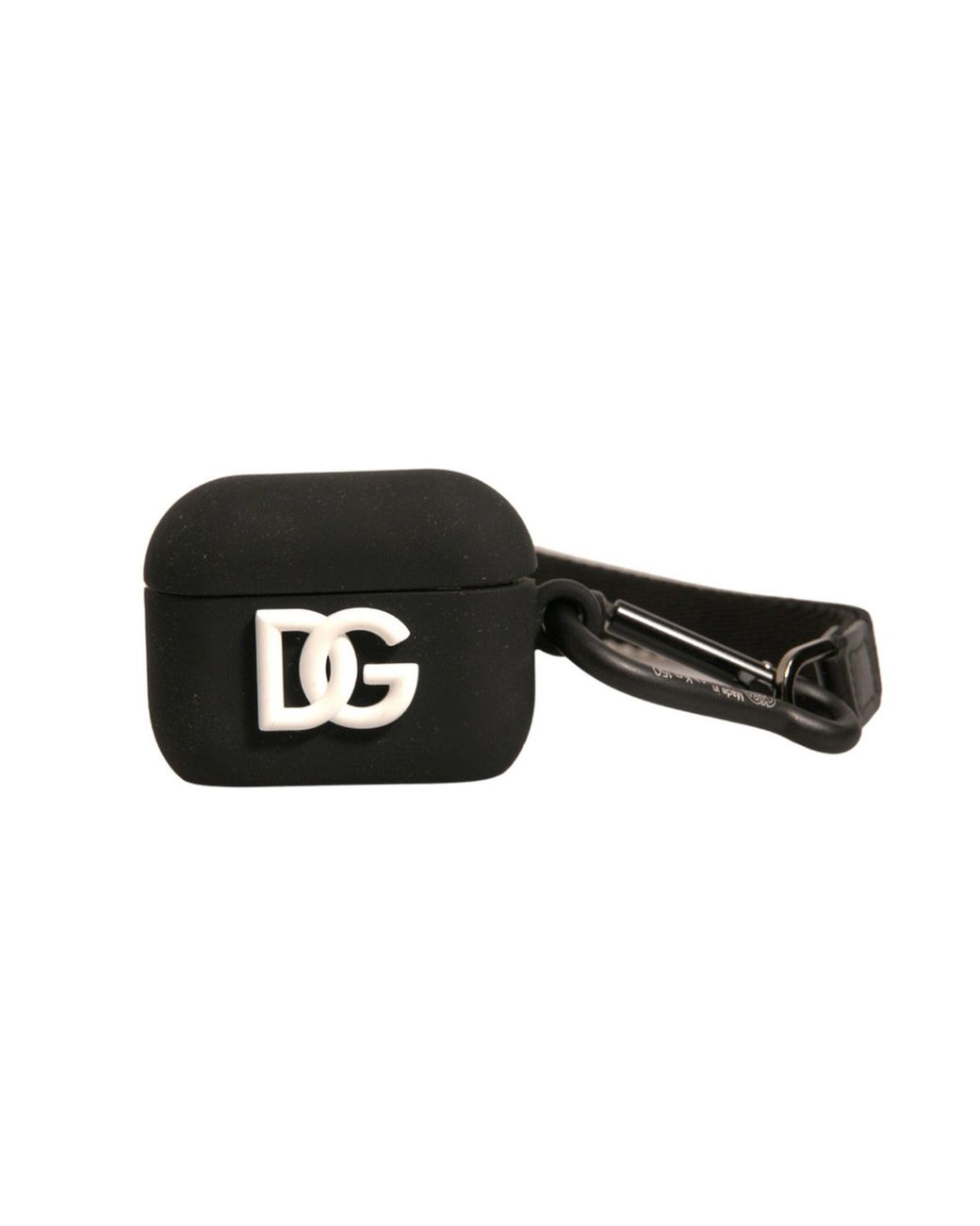Dolce & Gabbana Black Silicone Rubber Logo Embossed Airpods Case Accessory