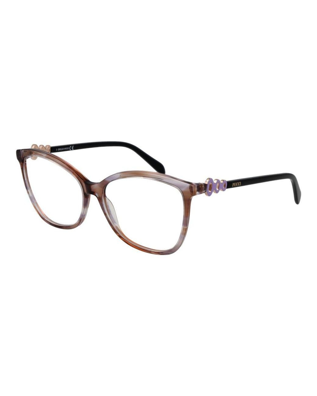 Emilio Pucci Multicolor Brown Plastic Glasses (frames)